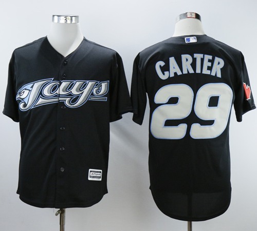 Blue Jays #29 Joe Carter Black 2008 Turn Back The Clock Stitched MLB Jersey